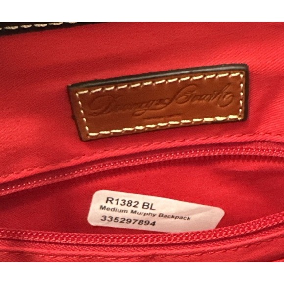 Dooney & Bourke Black/Brown/Red Pebble Grain Medium Murphy Backpack NWOT(W/ Bag) main image 6